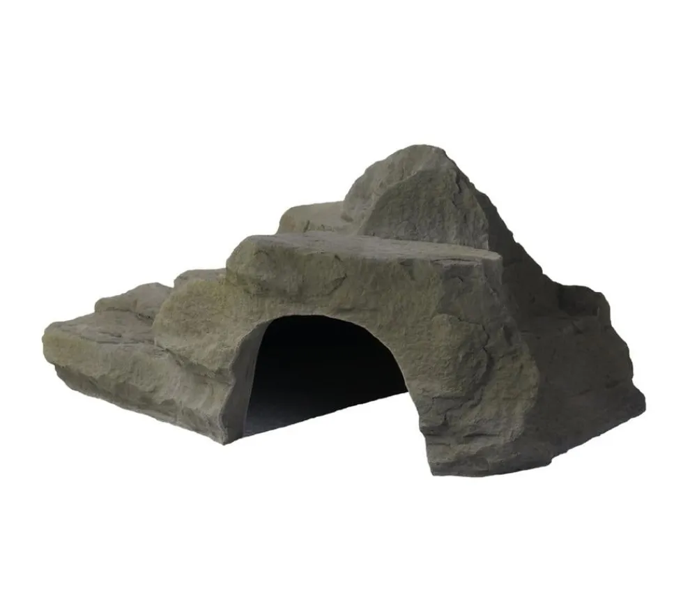VARIOGART® Deko|Terrarium Zubehör - Aquariumdeko Höhle XL Grau