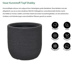 Vasar Blumentöpfe & Übertöpfe > Kunststoff-Topf Shabby, rund,