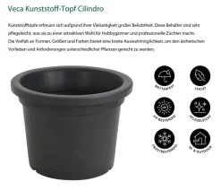 VECA Blumentöpfe & Übertöpfe > Kunststoff-Topf Cilindro, rund