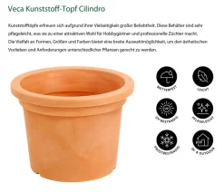 VECA Blumentöpfe & Übertöpfe - Kunststoff-Topf Cilindro, rund Orange