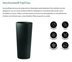 VECA Kunststoff-Topf Clou inkl. Pflanzeinsatz, konisch, anthrazit Dunkelgrau Best