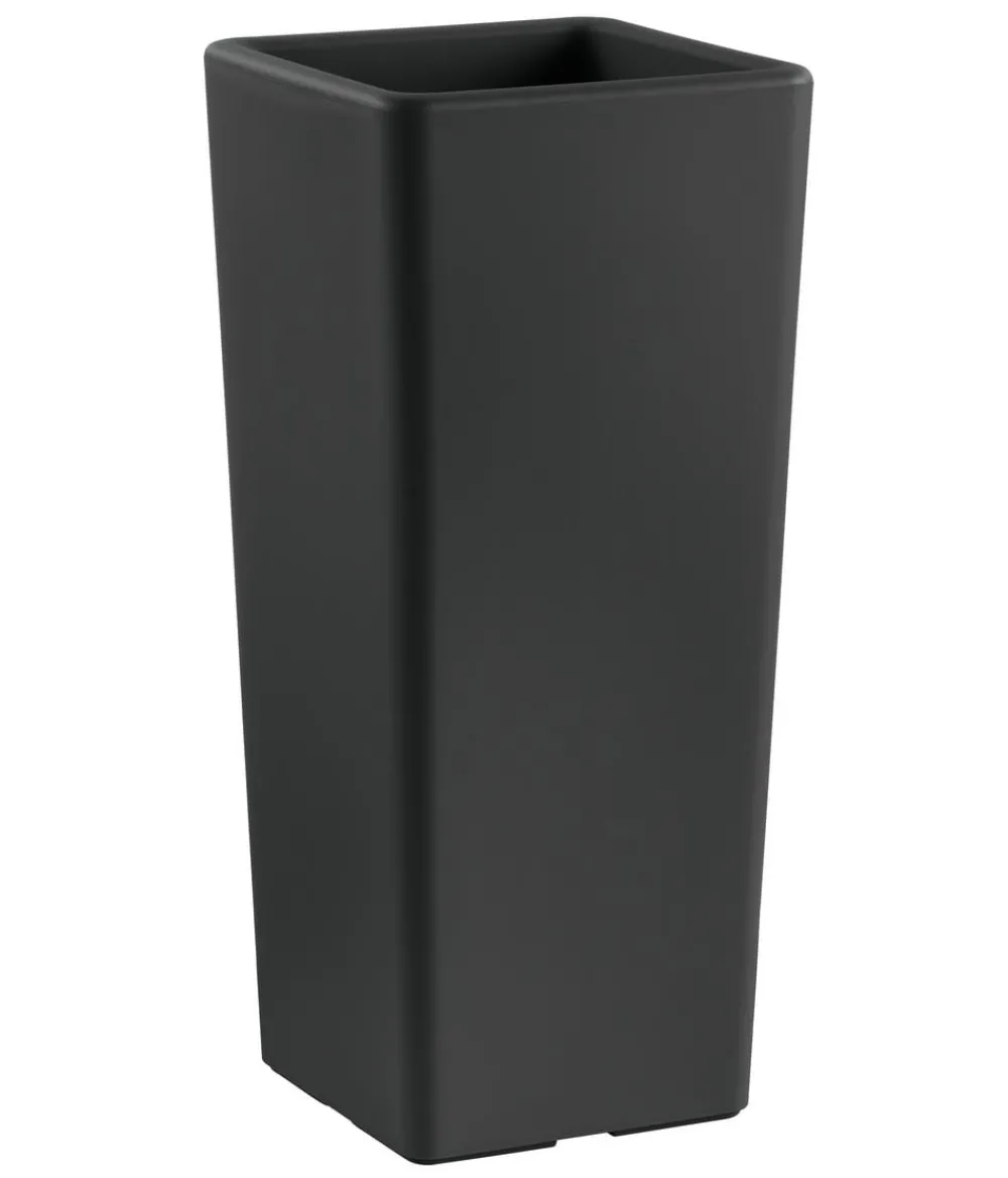 VECA Blumentöpfe & Übertöpfe - Kunststoff-Vase Clou inkl. Pflanzeinsatz, konisch, Anthrazit
