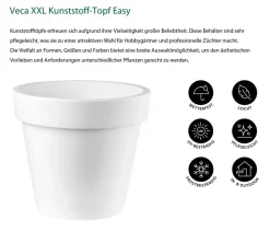 VECA Blumentöpfe & Übertöpfe - XXL Kunststoff-Topf Easy, rund Weiß