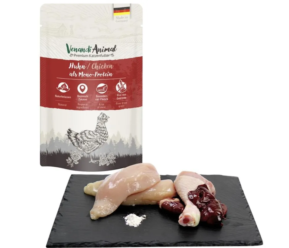 Venandi Animal Nassfutter für Katzen Monoprotein, Adult, 125 g New