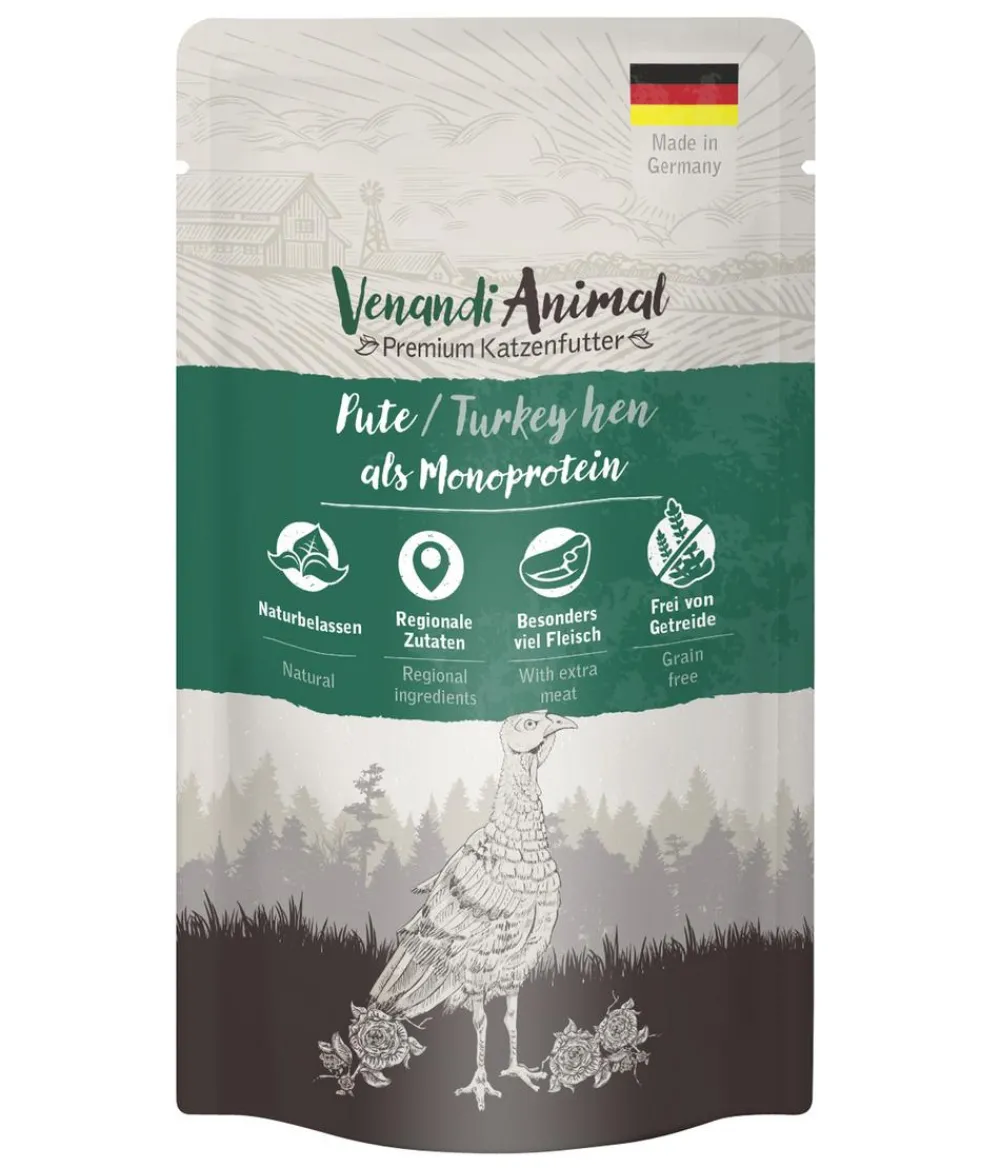 Venandi Animal Nassfutter Katze - Nassfutter für Katzen Monoprotein, Adult, 125 g