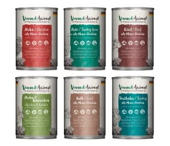 Venandi Animal Nassfutter Katze - Nassfutter für Katzen Adult Probierpaket 3, 6 x 400 g