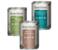 Venandi Animal Nassfutter Katze - Nassfutter für Katzen Adult Probierpaket 2, 6 x 400 g