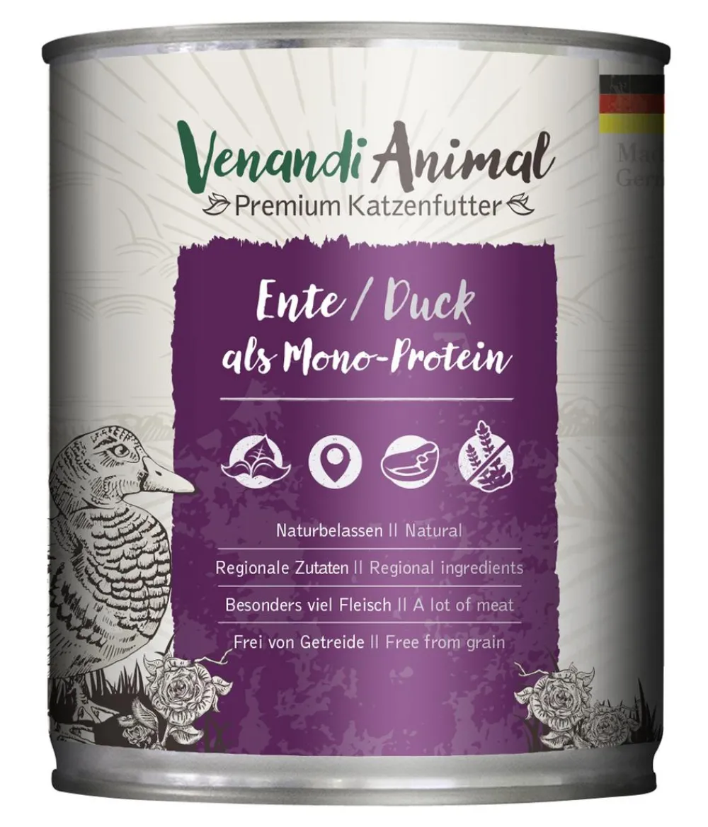 Venandi Animal Nassfutter für Katzen Monoprotein, Adult, 800 g