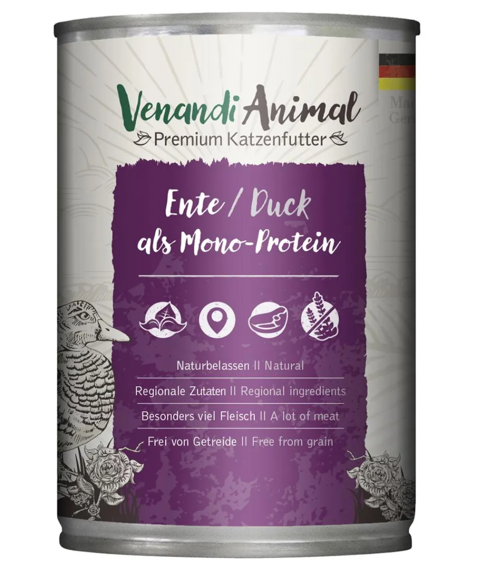 Venandi Animal Nassfutter für Katzen Monoprotein, Adult, 400 g Outlet