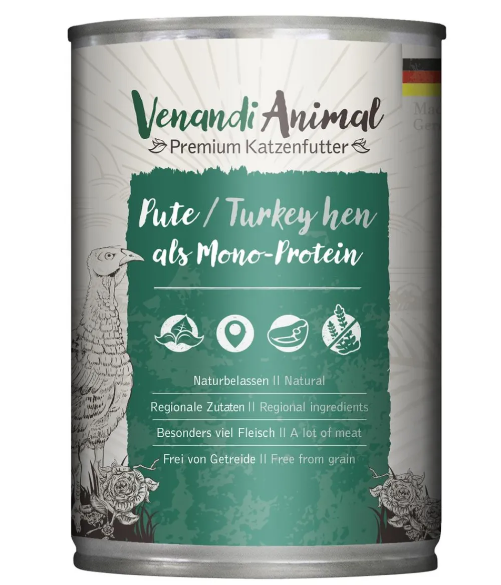 Venandi Animal Nassfutter für Katzen Monoprotein, Adult, 400 g Clearance