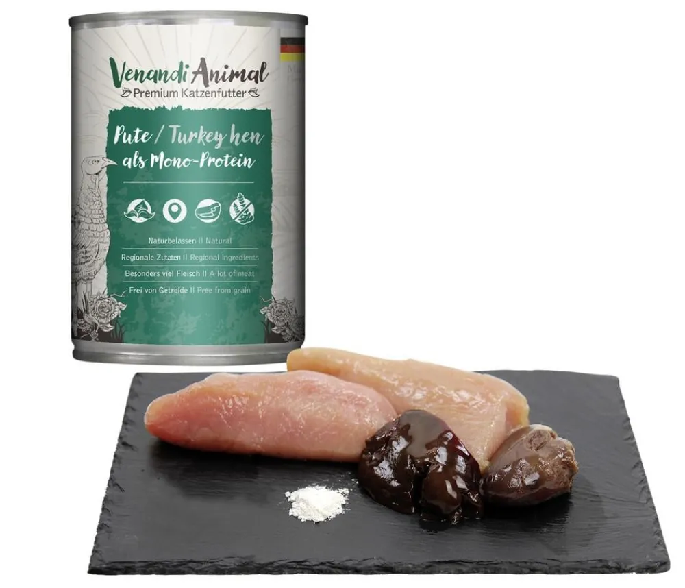 Venandi Animal Nassfutter für Katzen Monoprotein, Adult, 400 g Clearance