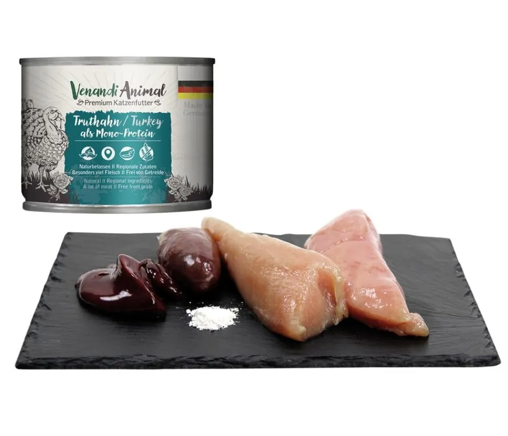 Venandi Animal Nassfutter für Katzen Monoprotein, Adult, 200 g Outlet