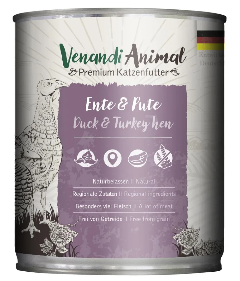 Venandi Animal Nassfutter Katze - Nassfutter für Katzen Adult, 800 g