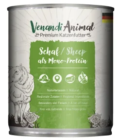 Venandi Animal Nassfutter Katze - Nassfutter für Katzen Monoprotein, Adult, 800 g