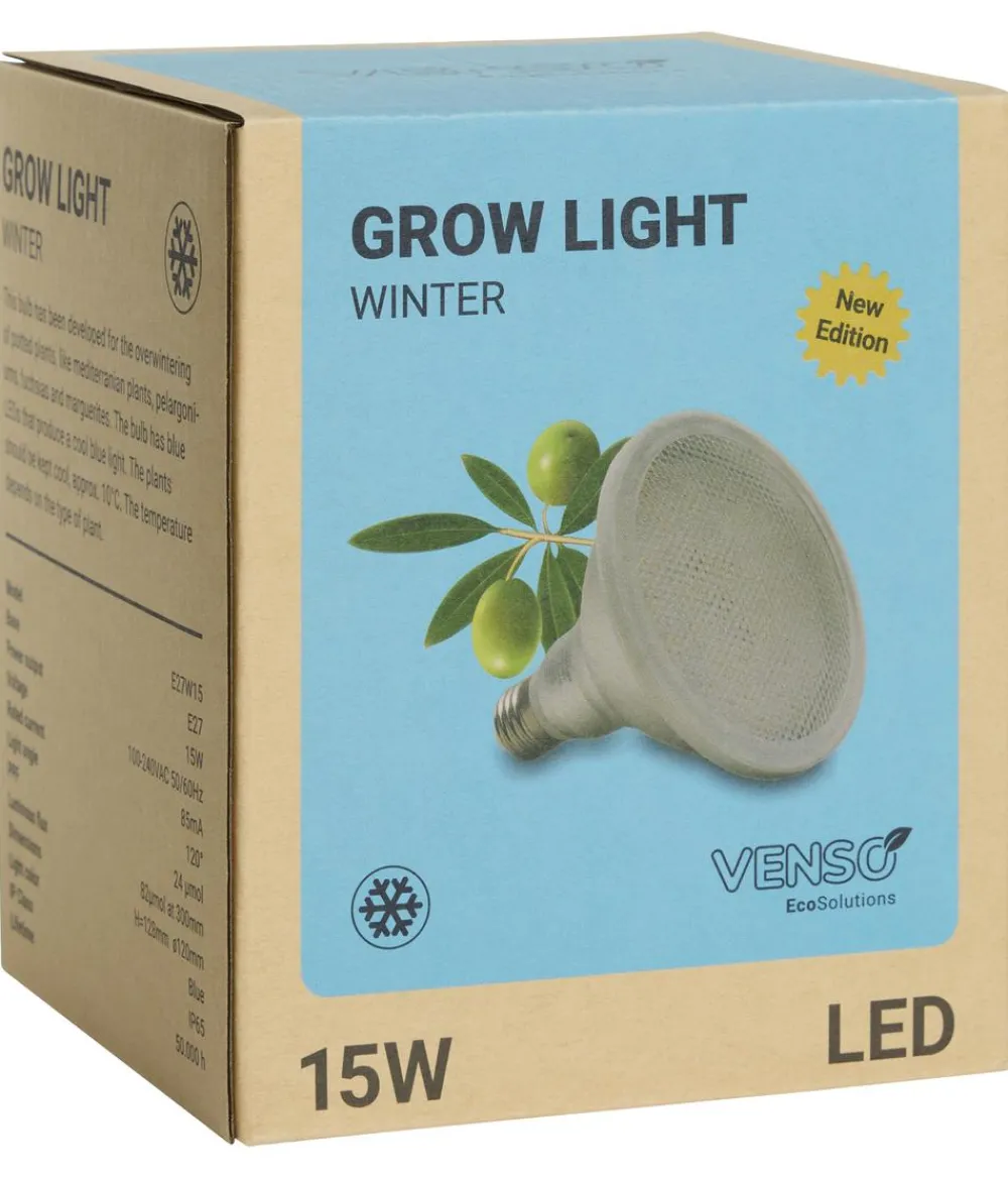 Venso Gewächshaus Zubehör - LED-Pflanzenlampe Winter E27, 15 W Silber