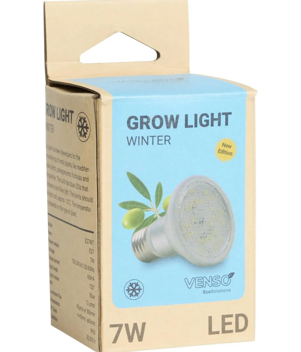 Venso Gewächshaus Zubehör - LED-Pflanzenlampe Winter E27, 7 W Silber