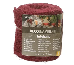 Videx Bastelbedarf|Pflanzenfolien & Ernteschutz - Juteband, ca. L300/B6 cm Dunkelrot