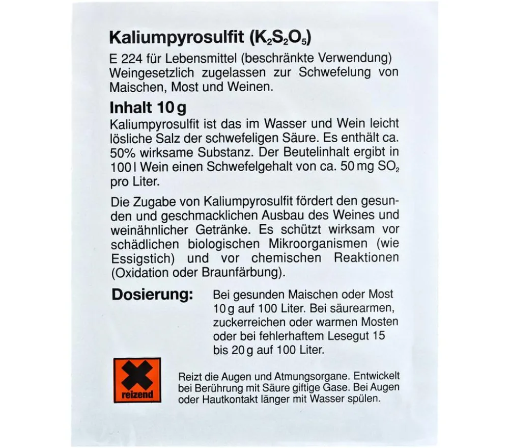 Vina Kaliumpyrosulfit Schwefelpulver Best