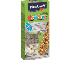Vitakraft® Nagersnacks|Funktionelle Leckerlies - Kräcker® Original Calci-Fit für Chinchillas, 2er Pack