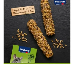 Vitakraft® Nagersnacks|Funktionelle Leckerlies - Kräcker® Original Calci-Fit für Chinchillas, 2er Pack