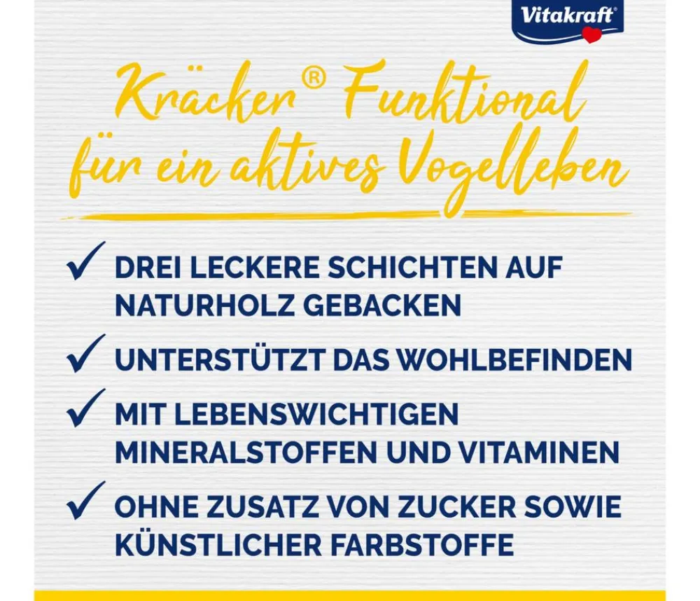 Vitakraft® Vogelfutter & Snacks - Kräcker® Original Feather Care für Großsittiche, 2er Pack