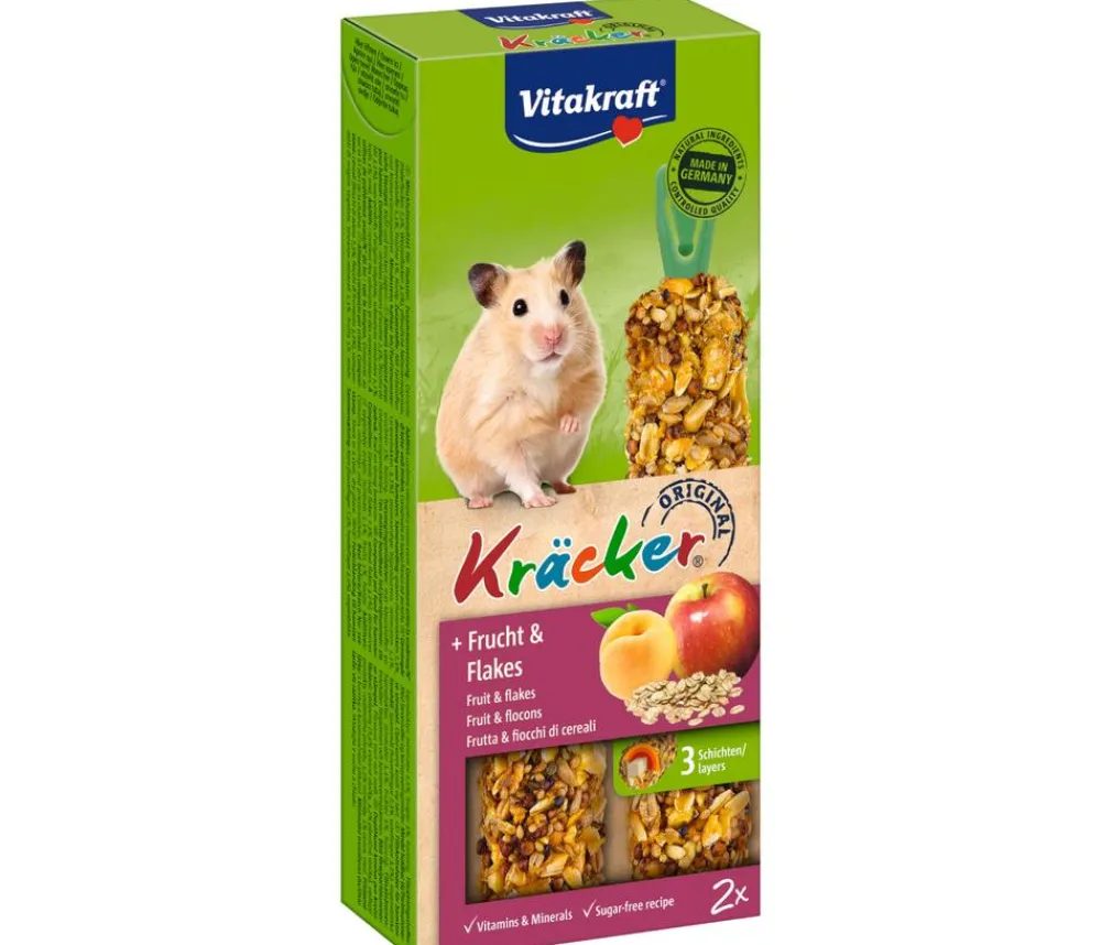 Vitakraft® Nagersnacks > Kräcker® Original + Frucht & Flakes für Hamster, 2er Pack