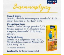 Vitakraft® Kräcker® Original Mix + Honig / Orange / PopCorn für Wellensittiche, 3er Pack Discount