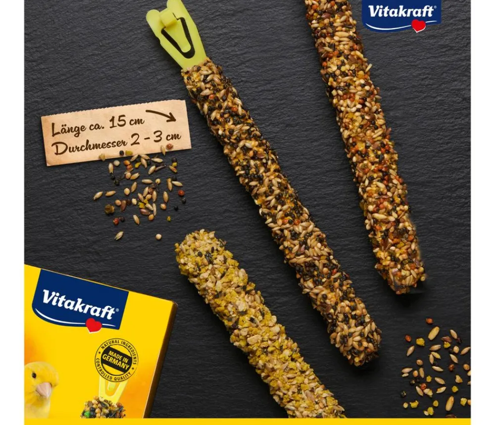 Vitakraft® Vogelfutter & Snacks - Kräcker® Original Mix + Ei / Frucht / Honig für Kanarien, 3er Pack