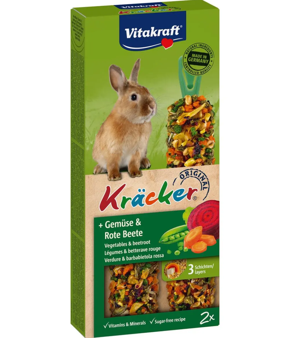Vitakraft® Nagersnacks > Nagersnack Kräcker® Original Gemüse & Rote Beete für Zwergkaninchen, 2er Pack