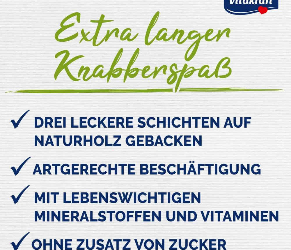 Vitakraft® Nagersnack Kräcker® Original Traube + Nuss für Zwergkaninchen, 2er Pack