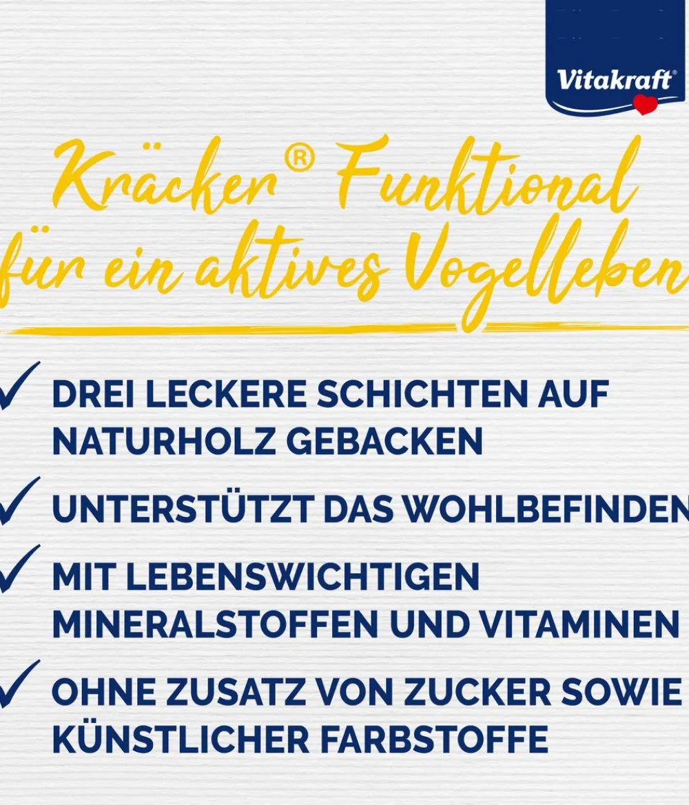 Vitakraft® Vogelfutter & Snacks - Vogelsnack Kräcker® Original Color Boost, 2er Pack