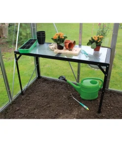 Vitavia Gewächshaus Zubehör - Aluminiumtisch, 1 Ablage Schwarz