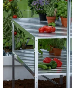 Vitavia Gewächshaus Zubehör - Alu-Tisch, 2 Ablagen Silber