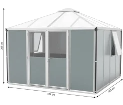 Vitavia Gartenhäuser & Gerätehäuser - Gerätehaus Sidera, ca. B322/H265/T322 cm Silber