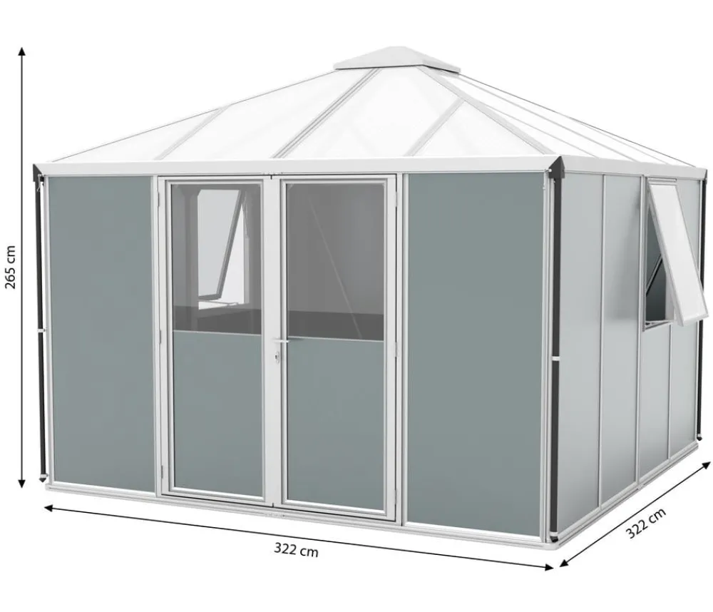 Vitavia Gartenhäuser & Gerätehäuser - Gerätehaus Sidera, ca. B322/H265/T322 cm Silber
