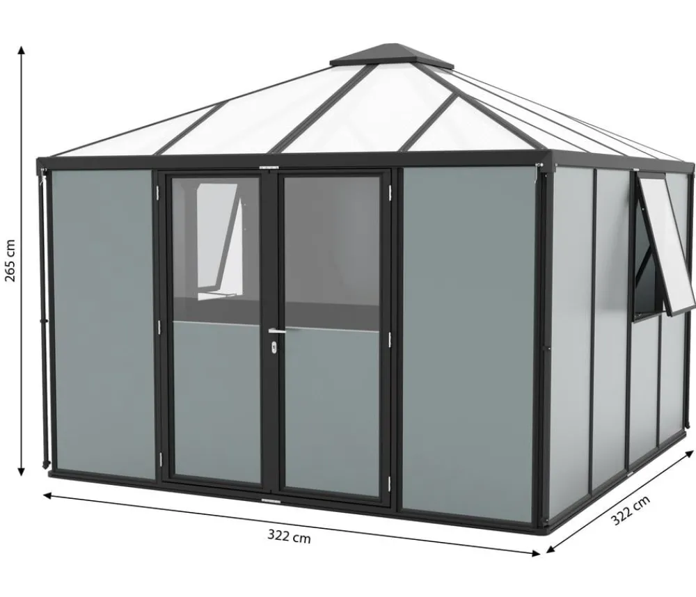 Vitavia Gerätehaus Sidera, ca. B322/H265/T322 cm Schwarz Outlet