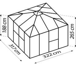 Vitavia Gerätehaus Sidera 10200 ESG/HKP, ca. B321,5/H264,5/T321,5 cm Schwarz Outlet