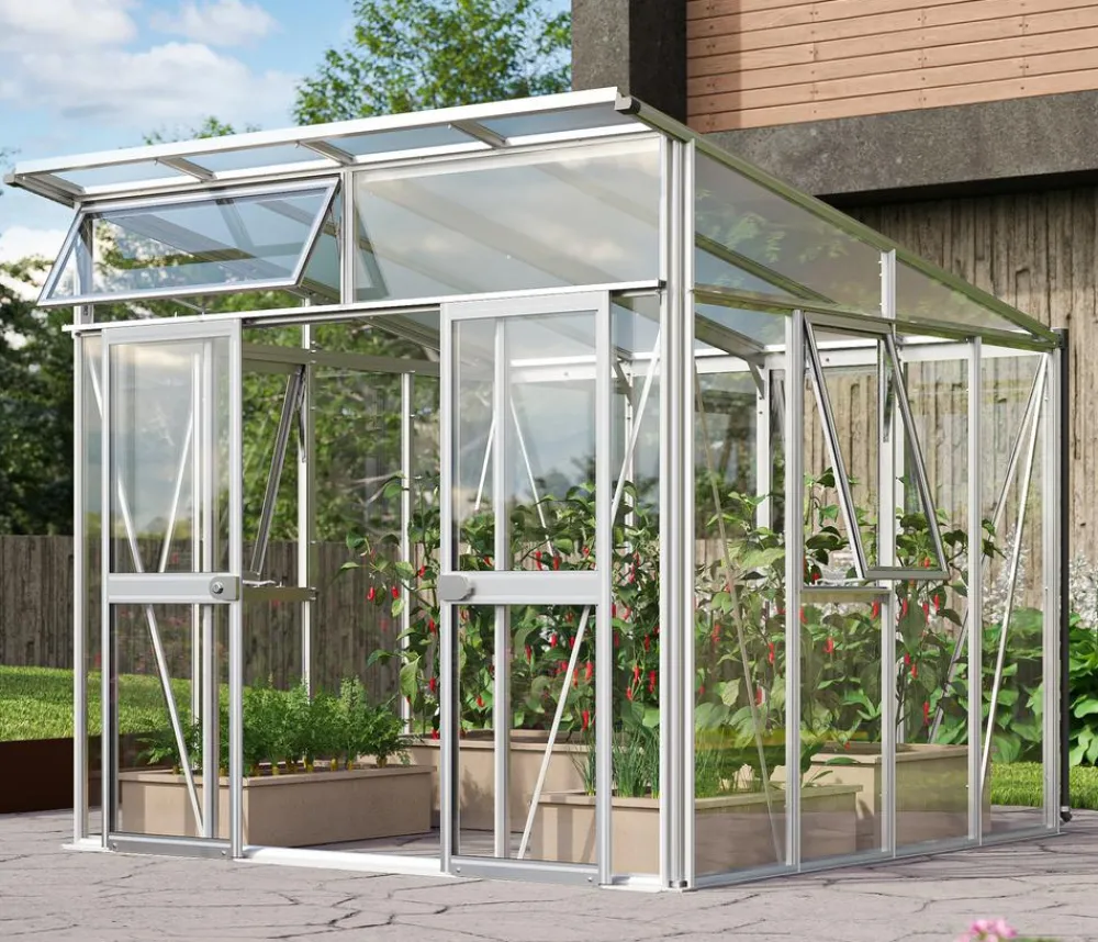 Vitavia Gewächshaus Artemis 7800 ESG/HKP, ca. B267/H242/T295 cm Silber Discount