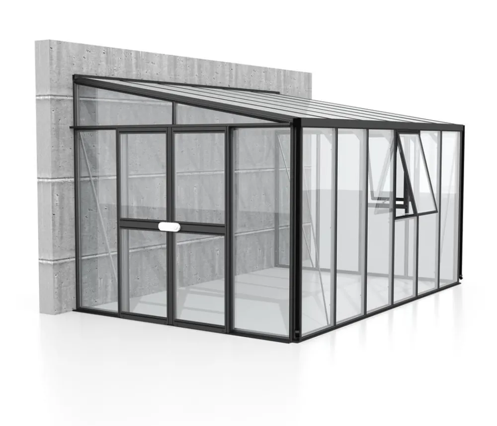 Vitavia Gewächshaus Athene 10200 ESG/HKP, ca. B397/H239/T266 cm Schwarz Clearance