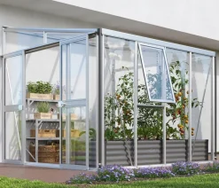 Vitavia Gewächshäuser - Gewächshaus Athene 7000 ESG/HKP, ca. B271/H239/T266 cm Silber