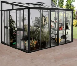 Vitavia Gewächshaus Athene 8600 ESG/HKP, ca. B334/H239/T266 cm Schwarz