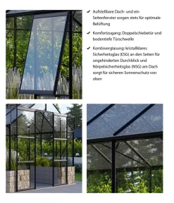 Vitavia Gewächshaus Cassiopeia 11500, ESG/NSG Schwarz Best