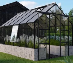 Vitavia Gewächshäuser - Gewächshaus Cassiopeia 9900 ESG/NSG, ca. B257/H249/T385 cm Schwarz