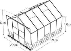 Vitavia Gewächshäuser - Gewächshaus Cassiopeia 8300, ESG/HKP Schwarz
