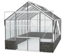 Vitavia Gewächshaus Cassiopeia 11500 ESG, inkl. Sockelmauer Basalt Silber New