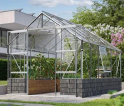 Vitavia Gewächshäuser > Gewächshaus Cassiopeia 9900 ESG, inkl. Sockelmauer Basalt