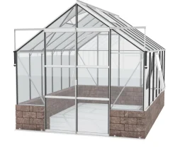 Vitavia Gewächshaus Cassiopeia 9900 ESG/HKP, inkl. Sockelmauer Herbstlaub Silber Clearance