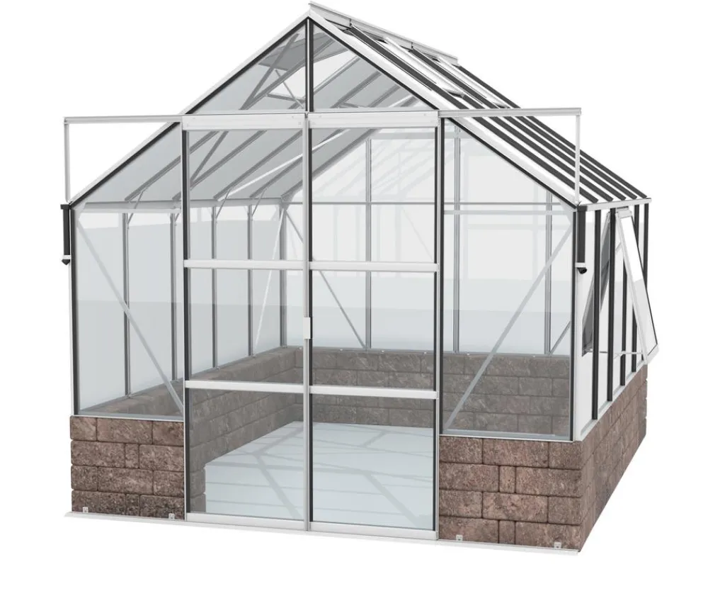Vitavia Gewächshäuser - Gewächshaus Cassiopeia 9900 ESG, ca. B257/H249/T385 cm Schwarz