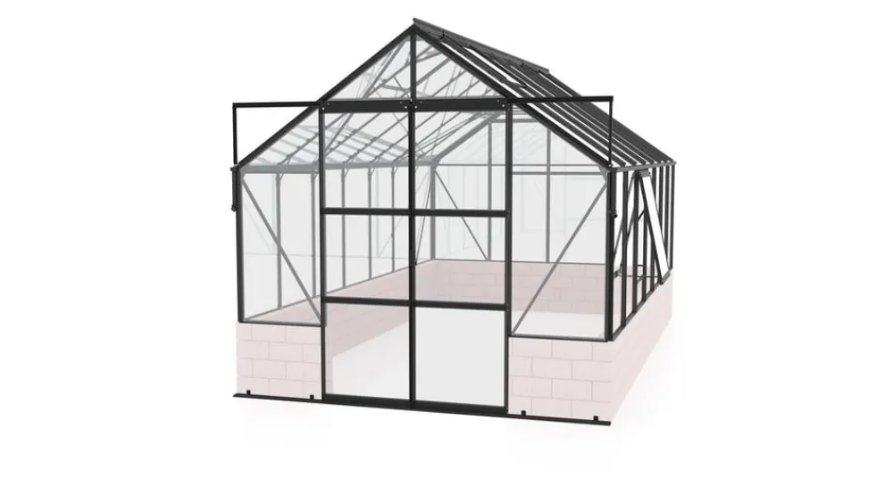 Vitavia Gewächshaus Cassiopeia 11500 ESG, ca. B257/H249/T448 cm Schwarz Clearance