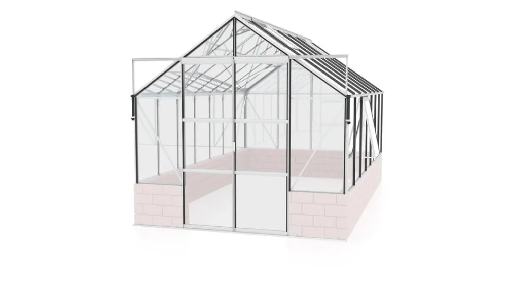 Vitavia Gewächshäuser - Gewächshaus Cassiopeia 11500 ESG, ca. B257/H249/T448 cm Silber